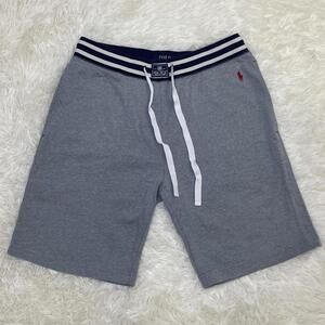 Men's Polo Ralph Lauren Grey Jersey Navy Stripe Jogger Shorts M SLD